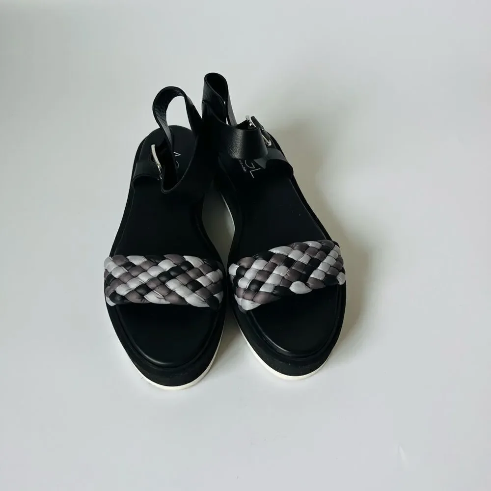 GL ATTILIO GIUSTI LEOMBRUNI Mirea Platform Ankle Strap Sandal In Nero/ Carbon